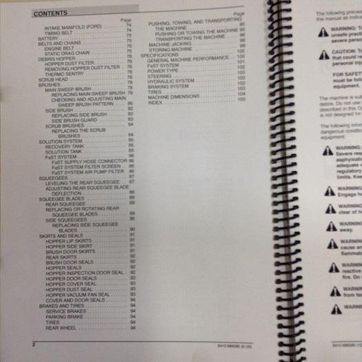 Used TENNANT Operator Manual 8410 #70737