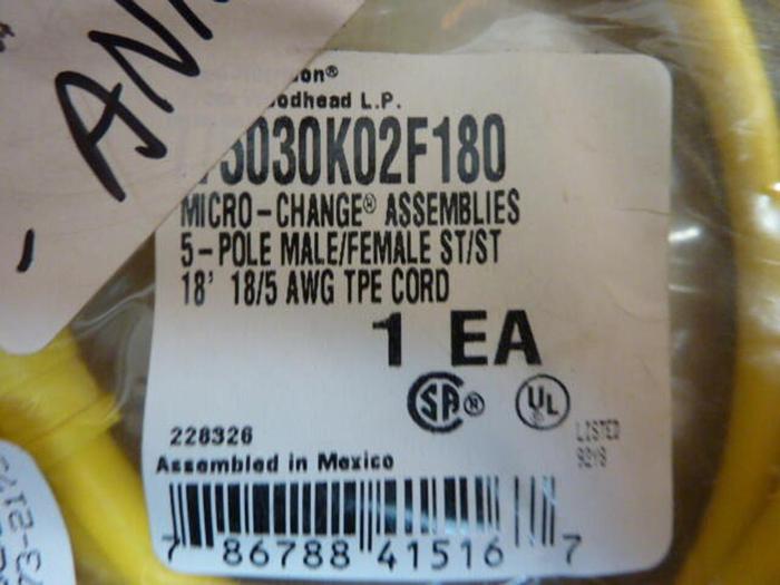 BRAD HARRISON / WOODHEAD Cable 773030K02F180 #29635