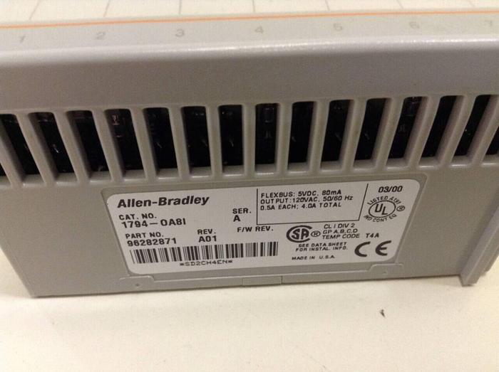 Used ALLEN BRADLEY Flex I/O  Output Module 1794-OA8I SER A #68484