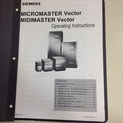 Used SIEMENS Operating Instructions G85139-H1751-U529-D1 #70734