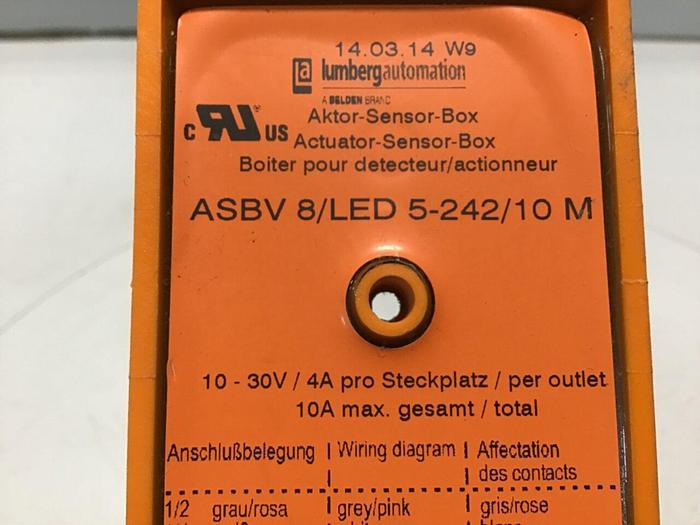 Used LUMBERG Distribution Box ASBV8/LED 5-242/10M #116154