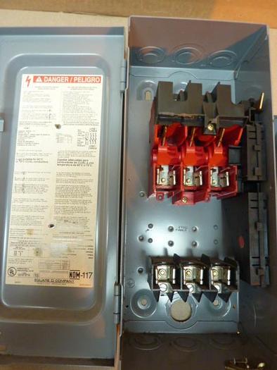Used SQUARE D 30 Amp Safety Disconnect Switch H361 E1 Used