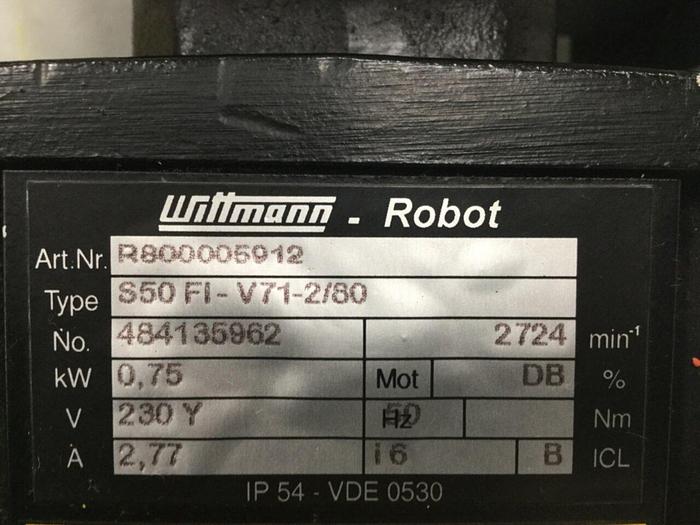 Used WITTMANN Motor & Gear S50-FI-V71-2/80 #115292