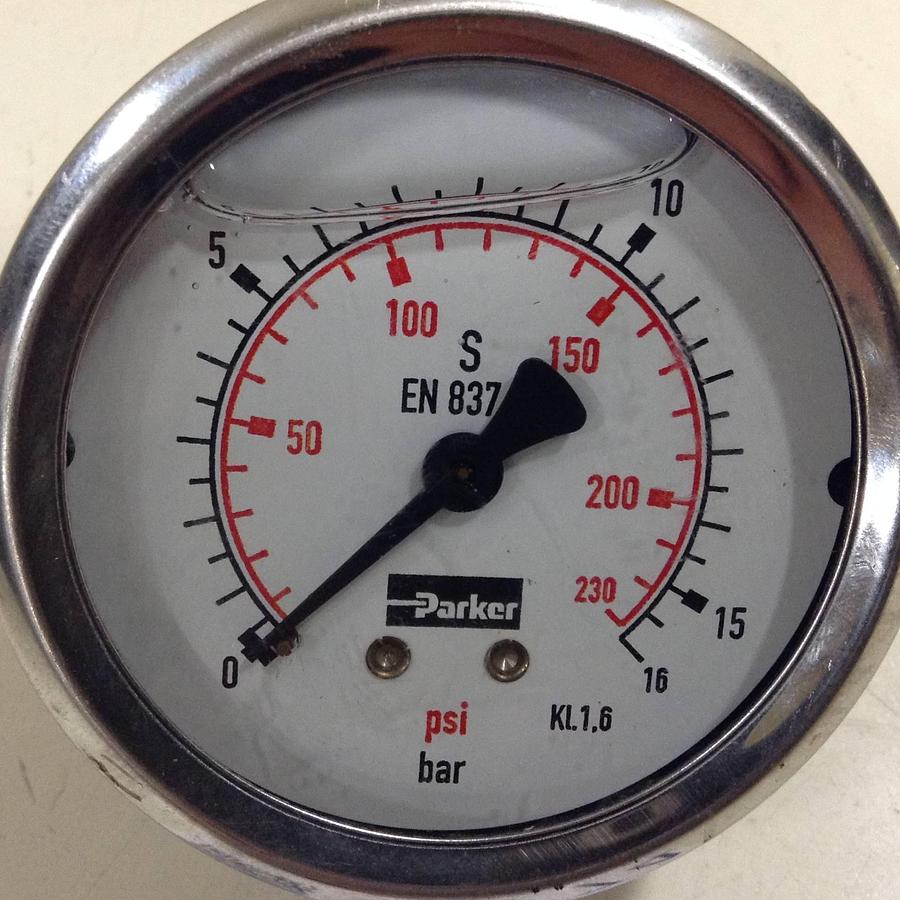 Used PARKER 0-16 PSI Pressure Gauge KL1,6 Used