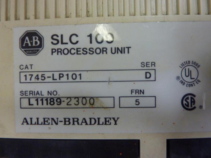 Used ALLEN BRADLEY SLC 100 Processor Unit 1745-LP101 SER D #57044