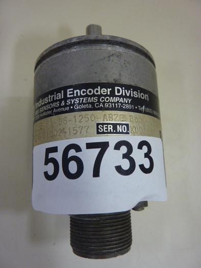 Used BEI INDUSTRIAL ENCODER Rotary Encoder H25E-F1-SS-1250-ABZC #56733