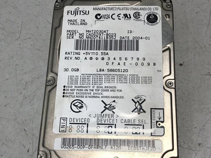 Used FUJITSU Hard Drive MHT2030AT #128730
