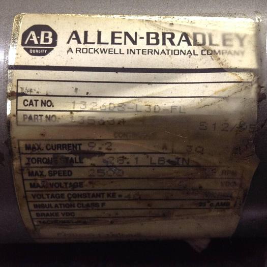 Used ALLEN BRADLEY DC Servo Motor 1326DS-L3D-FL #70056