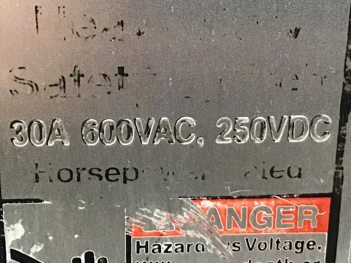 Used SIEMENS 30 Amp Disconnect Switch HF361 #120462