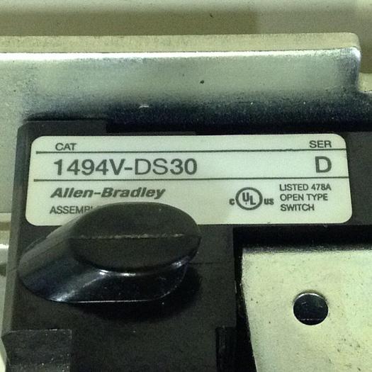 Used ALLEN BRADLEY Line Terminal Guard Disconnect 1494V-DS30 SER D #86378