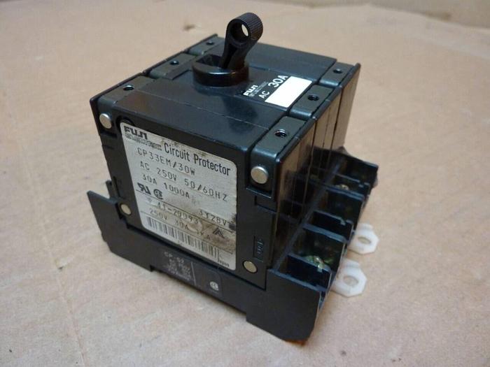 Used FUJI ELECTRIC 30 Amp Circuit Protector Breaker CP33EM/30W #3913