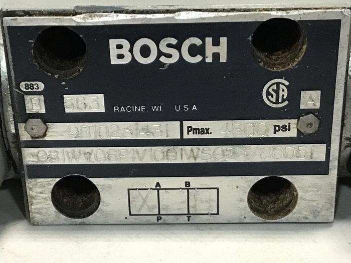 Used BOSCH Hydraulic Valve 081WV06P1V1001WS024 9810231431 #138407