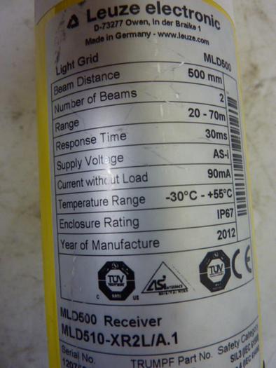 Used LEUZE Light Curtain Receiver MLD510-XR2L/A.1 #52346