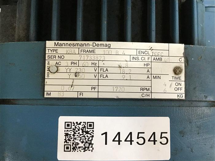 Used MANNESMANN DEMAG Motor KBA 100B4 Used