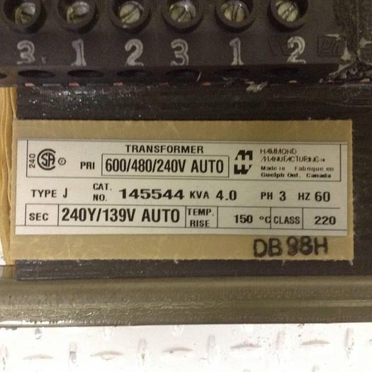 Used HAMMOND 4.0 kVA Transformer 145544 #84852