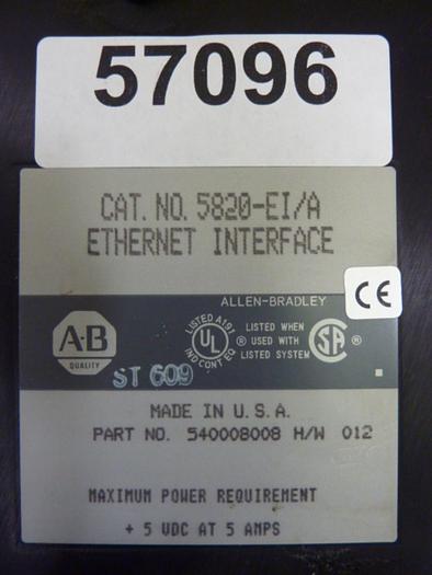 Used ALLEN BRADLEY Interface Module 5820-EI SER A #57096