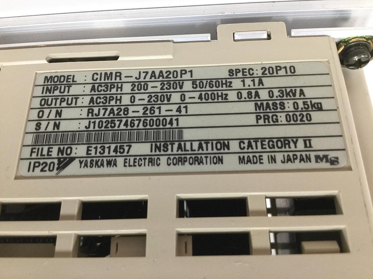 Used YASKAWA VS Mini J7 Inverter CIMR-J7AA20P1 USED