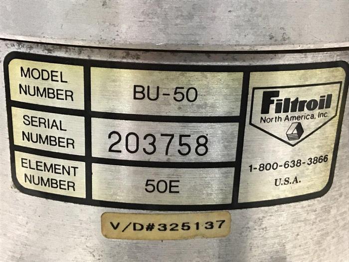 Used FILTROIL Filter Cartridge BU-50 #130558