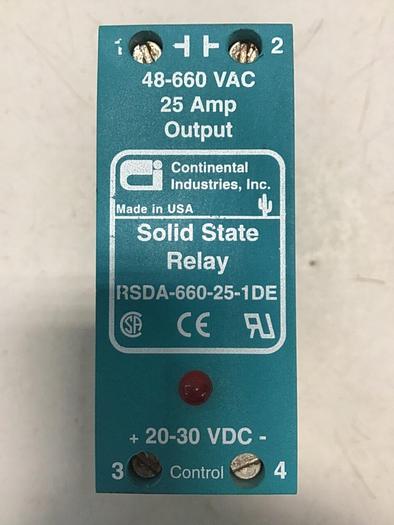 Used CONTINENTAL INDUSTRIES Solid State Relay RSDA-660-25-1DE #138570