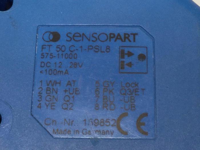Used SENSOPART Sensor FT 50 C-1-PSL8 #103615