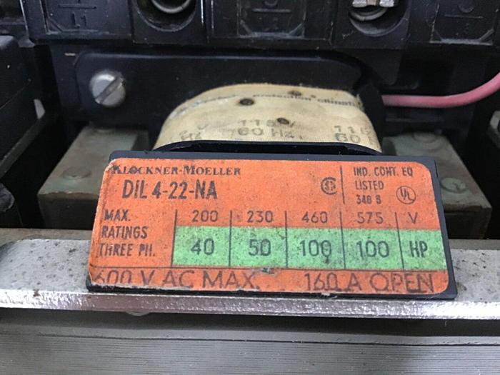 Used KLOCKNER MOELLER Contactor DIL 4-22-NA #127274