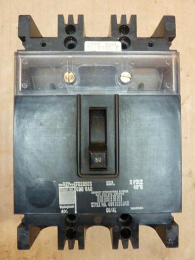 Used WESTINGHOUSE 50 Amp Circuit Breaker FB3050S #28445