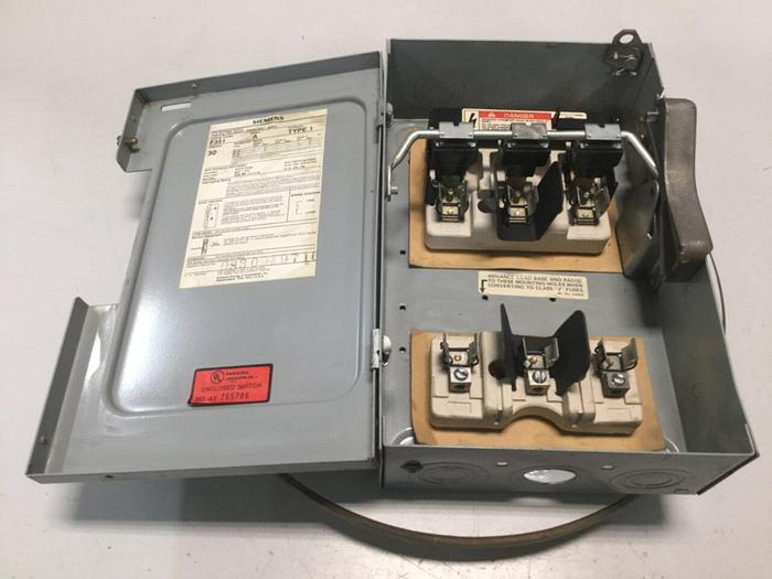 Used SIEMENS 30 Amp Disconnect Switch F351 #106563