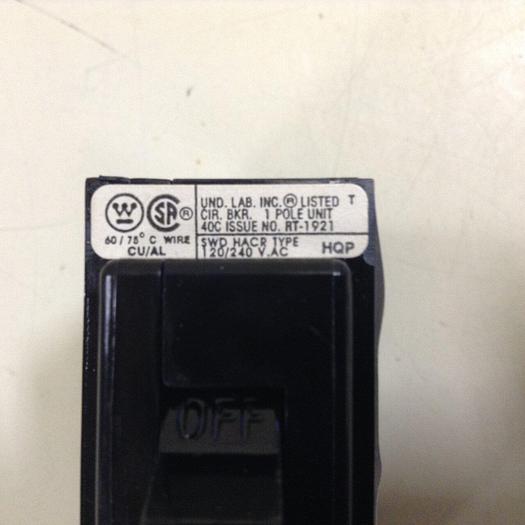 WESTINGHOUSE 15 Amp Circuit Breaker HQP115 #75625