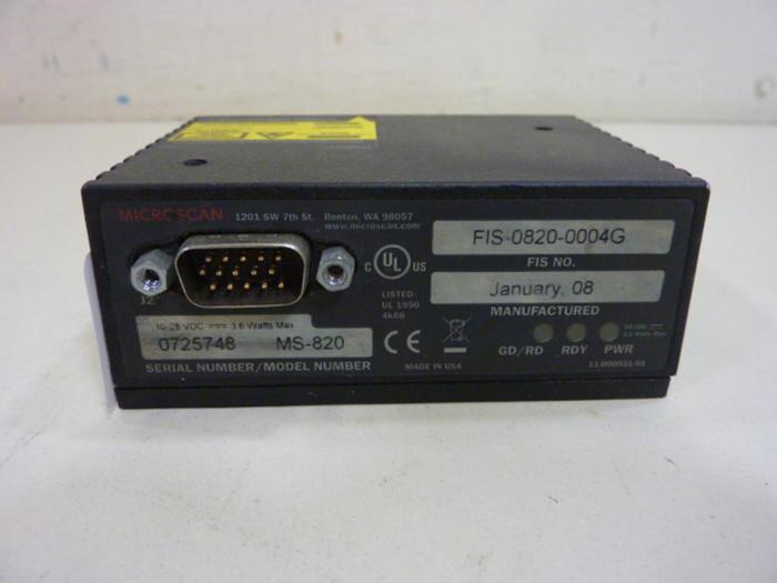 Used MICROSCAN Barcode Scanner Laser MS-820 #59436