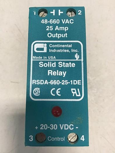 Used CONTINENTAL INDUSTRIES Solid State Relay RSDA-660-25-1DE #138575