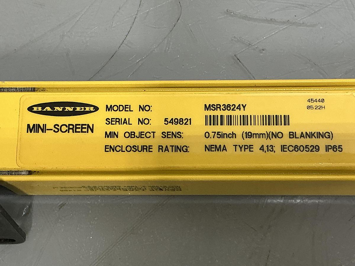 Used BANNER ENGINEERING MSR3624Y