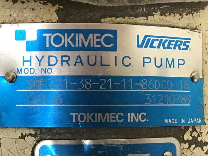 Used TOKIMEC VICKERS Hydraulic Pump SQP321-38-21-11-86DCD-18-S116 Used
