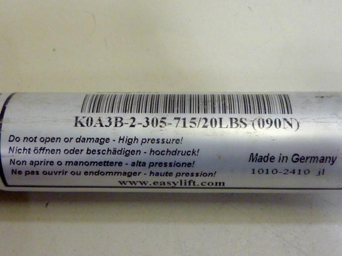 Used BANSBACH Easylift Gas Spring K0A3B-2-305-715/20LBS #67596