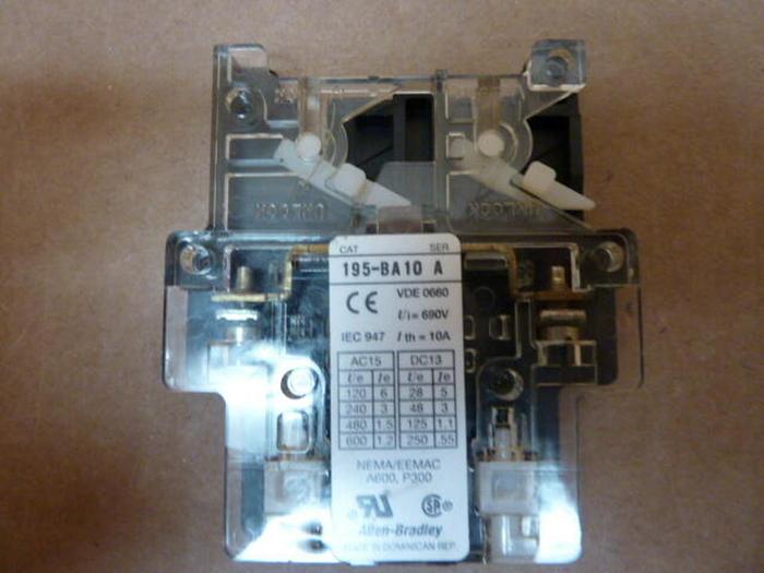 Used ALLEN BRADLEY Auxiliary Contact Kit 195-BA10 SER A #27814