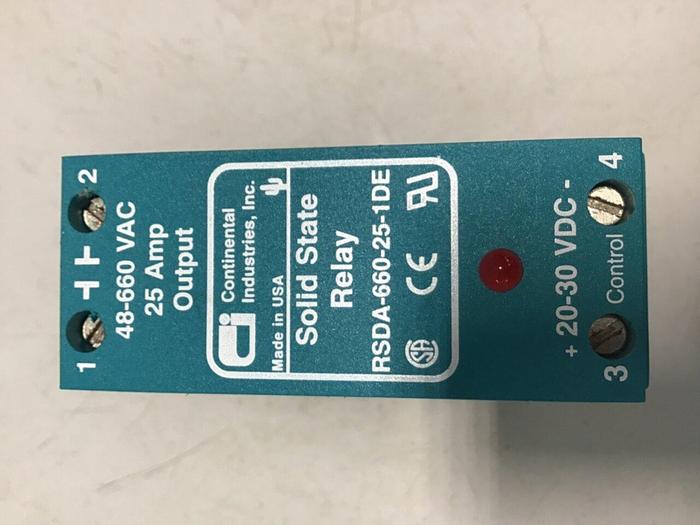 Used CONTINENTAL INDUSTRIES Solid State Relay RSDA-660-25-1DE #138134