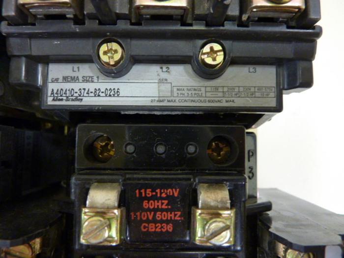 Used ALLEN BRADLEY Motor Starter Size 1 X1000-NX163 #55266