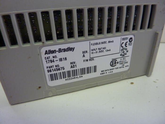 Used ALLEN BRADLEY Input Module 1794-IB16 SER A #33245