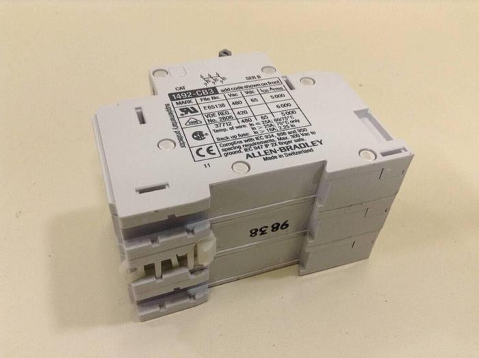 Used ALLEN BRADLEY 6 Amp Circuit Breaker 1492-CB3/H060 SER B #79624