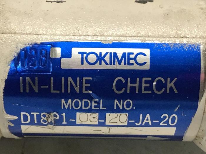 Used TOKIMEC Check Valve DT8P1-03-20-JA-20 #126641