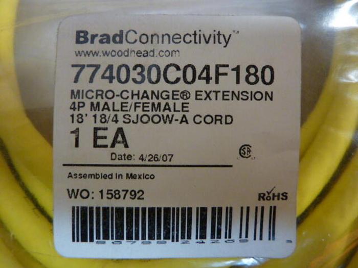 BRAD HARRISON / WOODHEAD Cord 774030C04F180 #29632