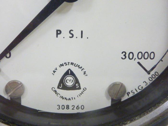 Used JAY INSTRUMENTS Pressure Gauge 308260 #45396