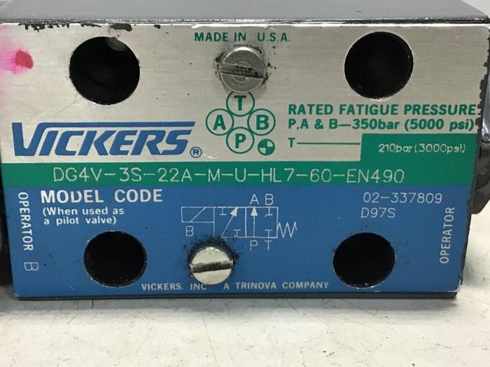 Used VICKERS Valve DG4V3S22AMUHL760EN490 Used