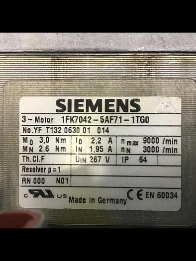 Used SIEMENS Motor 1FK7042-5AF71-1TG0 Used #134894