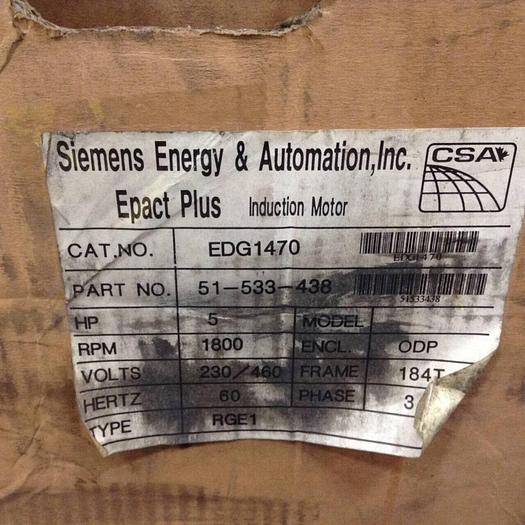 SIEMENS Epact Plus Induction Motor 51-533-438 New