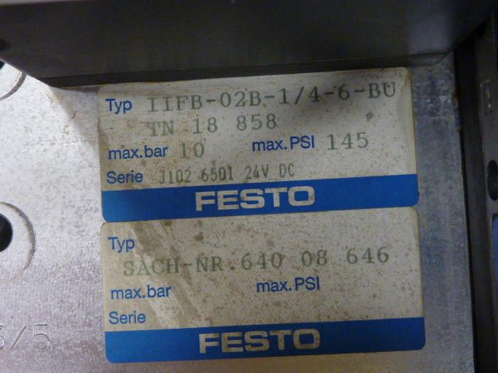 Used FESTO Control Block / Valve Terminal IFB8-02 #52814