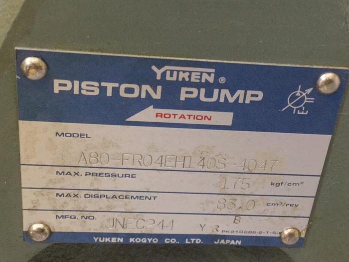 Used YUKEN Piston Pump A80-FR04EH140S-4047 #107792