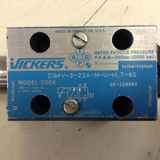 Used VICKERS Directional Hydraulic Valve DG4V322AMUHL760 Used