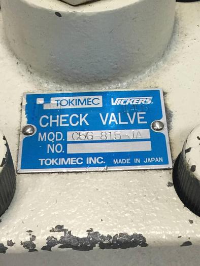 Used VICKERS Tokimec Check Valve C5G-815-JA #96906