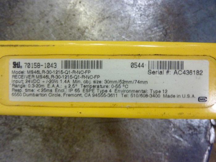 Used STI Light Curtain Receiver MS46LR-30-1215-Q1-R-NC-FP Used