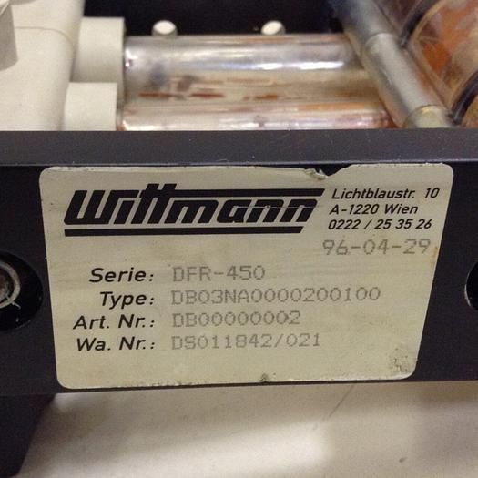 Used WITTMANN Water Flow Regulator DB03NA0000200100 #77972